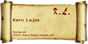 Kern Lajos névjegykártya